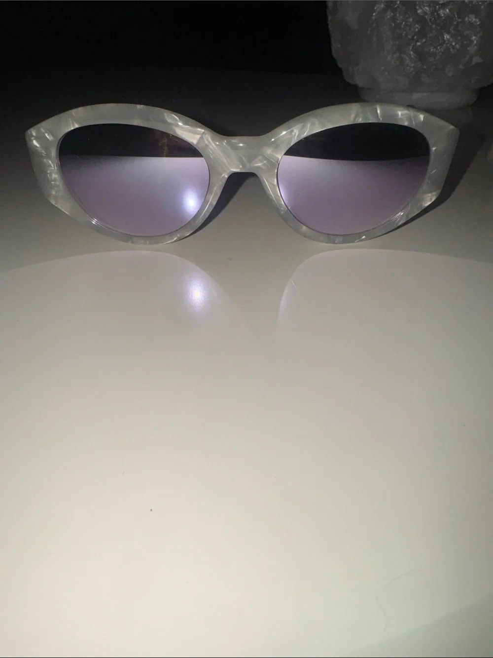 KREWE Lucy | Alabaster with custom violet gradient mirrored lens Brand new